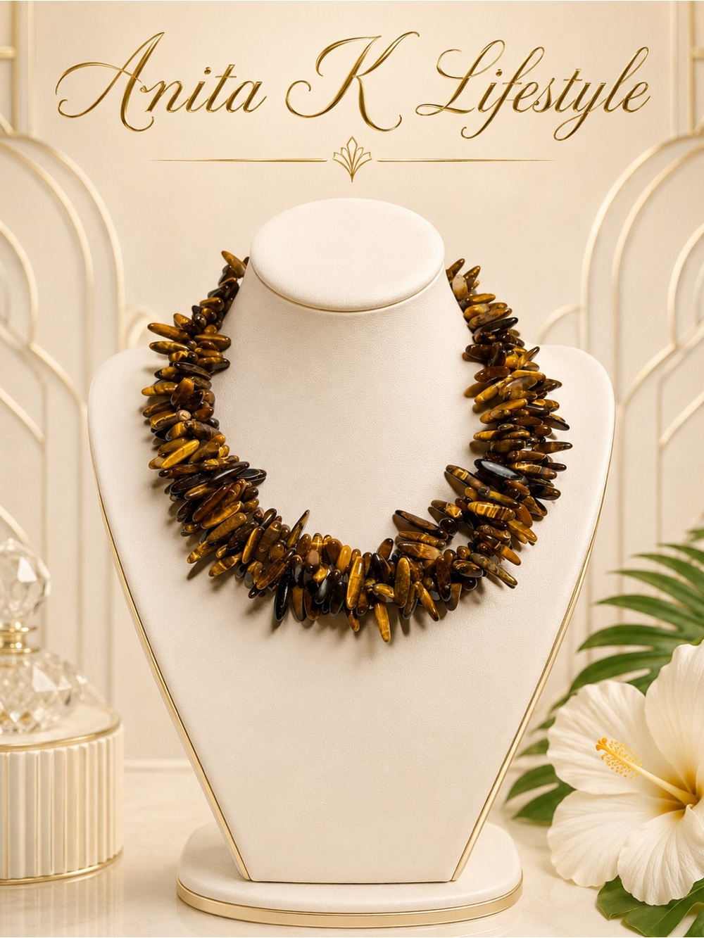 Tiger Eye Multi-Stone Necklace in Brown